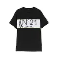 Nº21 Kids logo-print cotton T-shirt - Black