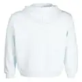 Karl Lagerfeld logo-embroidered long-sleeve hoodie - Blue