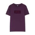 Dkny Kids logo-patch organic-cotton T-shirt - Purple