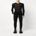 Rick Owens LS fine-knit hooded jumper - Black