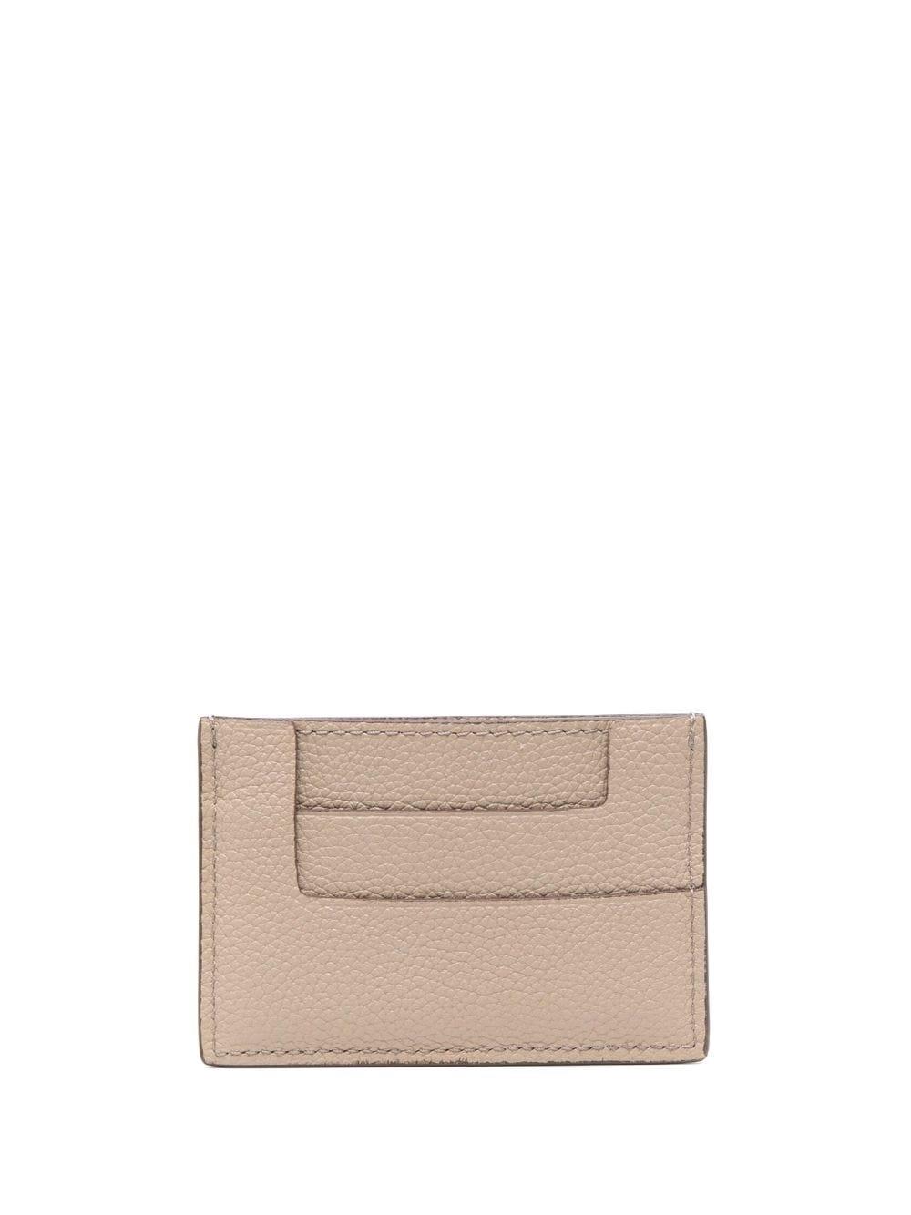 TOM FORD TF-plaque leather cardholder - Neutrals