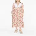 Alessandra Rich rose-print silk midi dress - Neutrals