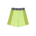 Versace Kids logo-print Bermuda shorts - Green