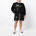 Rick Owens logo-embroidered knee-length shorts - Black
