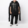 Rick Owens logo-embroidered pocketed hoodie - Black