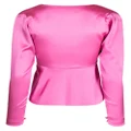 Cynthia Rowley stretch-silk peplum hem blouse - Pink