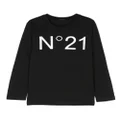 Nº21 Kids logo-print cotton T-shirt - Black