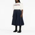 Lanvin logo-embroidered cotton-jersey T-shirt - Neutrals