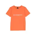 Givenchy Kids logo-print organic-cotton T-shirt - Orange