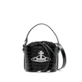Vivienne Westwood logo-plaque leather bucket bag - Black
