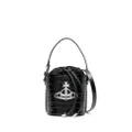 Vivienne Westwood logo-plaque leather bucket bag - Black