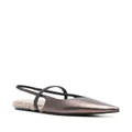 Brunello Cucinelli glittered flat ballerina shoes - Brown