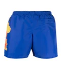 Versace Colonna-print swim shorts - Blue