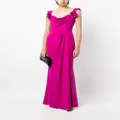 Marchesa Notte flower-applique sleeveless gown - Pink