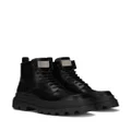 Dolce & Gabbana logo-plaque brushed leather ankle boots - Black