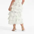 Oscar de la Renta crocheted scallop tiered skirt - White