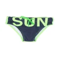 Sundek logo-print drawstring swim trunks - Blue