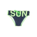 Sundek logo-print drawstring swim trunks - Blue