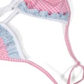 Sundek gingham-pattern halterneck bikini - Pink