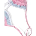 Sundek gingham-pattern halterneck bikini - Pink