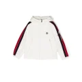 Moncler Enfant stripe-detail hooded jacket - White