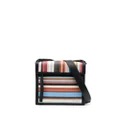 Paul Smith striped leather messenger bag - Black