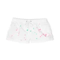Sundek paint-splatter detail swim shorts - White