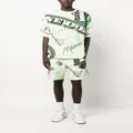 Moschino graphic-print cotton shorts - Green