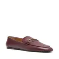 Tod's logo-detail leather loafers - Red