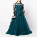 Jenny Packham Constantine sequin-embellished gown - Blue