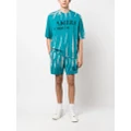 AMIRI logo-embroidered knitted shorts - Blue
