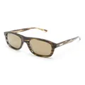Gucci Eyewear logo-plaque square-frame sunglasses - Brown