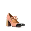 Chie Mihara Oly 85mm block-heel pumps - Gold