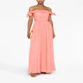 Giambattista Valli off-shoulder pleated silk gown - Pink