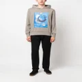Kiton graphic-print cotton hoodie - Grey