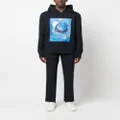 Kiton graphic-print cotton hoodie - Blue