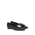 Ferragamo bow-detail lambskin loafers - Black