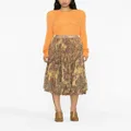 ETRO paisley-print pleated silk midi skirt - Neutrals