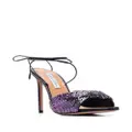 Aquazzura lace-up 110 mesh sandals - Purple