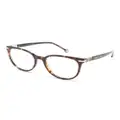 Carolina Herrera tortoiseshell-effect round-frame glasses - Brown