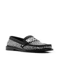 Moschino crystal-embellished leather loafers - Black