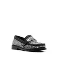 Moschino crystal-embellished leather loafers - Black