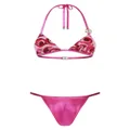 Dolce & Gabbana DG-logo high-shine bikini set - Pink