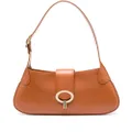SANDRO engraved-logo leather tote bag - Brown