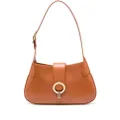 SANDRO engraved-logo leather tote bag - Brown