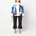 MSGM cropped-leg flared trousers - Blue