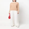 MSGM wide-leg wool-cashmere blend trousers - White