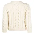 Philipp Plein long-sleeve cable-knit jumper - White