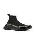 Love Moschino logo-embossed high-top sneakers - Black