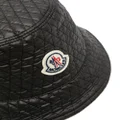 Moncler logo-patch quilted bucket hat - Black